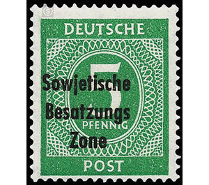 Time stamp series  - Germany / Sovj. occupation zones / General issues 1948 - 5 Pfennig