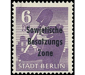 Time stamp series  - Germany / Sovj. occupation zones / General issues 1948 - 6 Pfennig