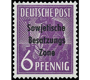 Time stamp series  - Germany / Sovj. occupation zones / General issues 1948 - 6 Pfennig