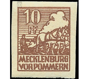Time stamp series  - Germany / Sovj. occupation zones / Mecklenburg-Vorpommern 1945 - 10 Pfennig