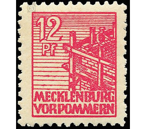 Time stamp series  - Germany / Sovj. occupation zones / Mecklenburg-Vorpommern 1945 - 12 Pfennig