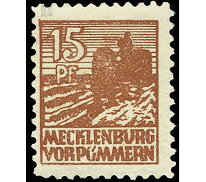 Time stamp series  - Germany / Sovj. occupation zones / Mecklenburg-Vorpommern 1945 - 15 Pfennig