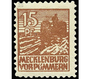 Time stamp series  - Germany / Sovj. occupation zones / Mecklenburg-Vorpommern 1945 - 15 Pfennig