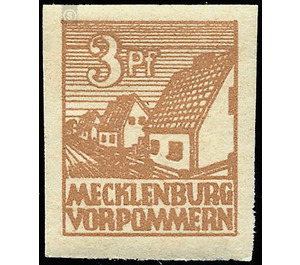 Time stamp series  - Germany / Sovj. occupation zones / Mecklenburg-Vorpommern 1945 - 3 Pfennig