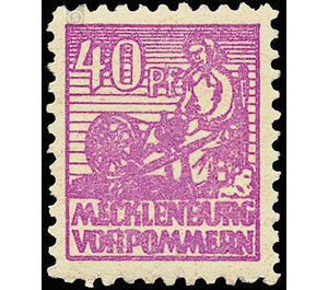 Time stamp series  - Germany / Sovj. occupation zones / Mecklenburg-Vorpommern 1945 - 40 Pfennig