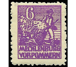 Time stamp series  - Germany / Sovj. occupation zones / Mecklenburg-Vorpommern 1945 - 6 Pfennig