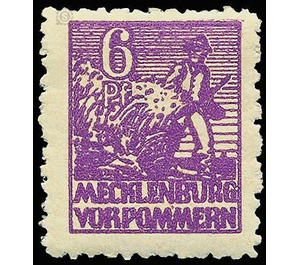 Time stamp series  - Germany / Sovj. occupation zones / Mecklenburg-Vorpommern 1945 - 6 Pfennig