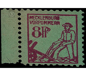 Time stamp series  - Germany / Sovj. occupation zones / Mecklenburg-Vorpommern 1945 - 8 Pfennig