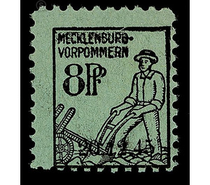 Time stamp series  - Germany / Sovj. occupation zones / Mecklenburg-Vorpommern 1945 - 8 Pfennig