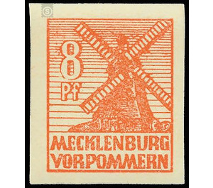 Time stamp series  - Germany / Sovj. occupation zones / Mecklenburg-Vorpommern 1945 - 8 Pfennig