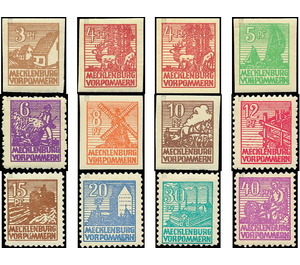 Time stamp series  - Germany / Sovj. occupation zones / Mecklenburg-Vorpommern 1945 Set