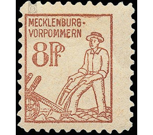 Time stamp series  - Germany / Sovj. occupation zones / Mecklenburg-Vorpommern 1946 - 8 Pfennig