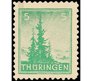 Time stamp series  - Germany / Sovj. occupation zones / Thuringia 1945 - 5 Pfennig