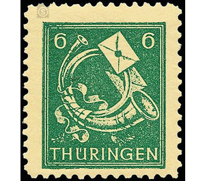 Time stamp series  - Germany / Sovj. occupation zones / Thuringia 1945 - 6 Pfennig