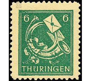 Time stamp series  - Germany / Sovj. occupation zones / Thuringia 1945 - 6 Pfennig