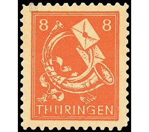 Time stamp series  - Germany / Sovj. occupation zones / Thuringia 1945 - 8 Pfennig