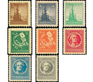 Time stamp series  - Germany / Sovj. occupation zones / Thuringia 1945 Set