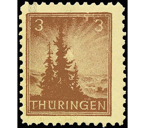 Time stamp series  - Germany / Sovj. occupation zones / Thuringia 1946 - 3 Pfennig