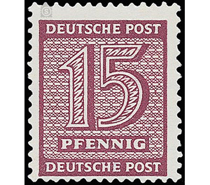 Time stamp series  - Germany / Sovj. occupation zones / West Saxony 1945 - 15 Pfennig