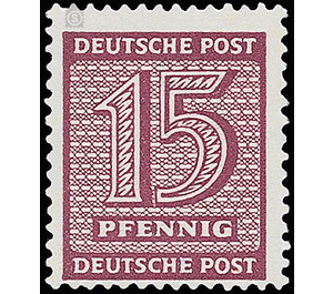 Time stamp series  - Germany / Sovj. occupation zones / West Saxony 1945 - 15 Pfennig