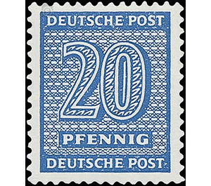 Time stamp series  - Germany / Sovj. occupation zones / West Saxony 1945 - 20 Pfennig