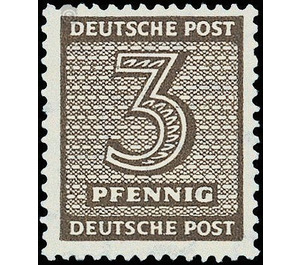 Time stamp series  - Germany / Sovj. occupation zones / West Saxony 1945 - 3 Pfennig