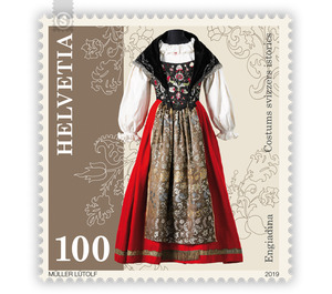 Traditional costumes of Switzerland - Engiadina  - Switzerland 2019 - 100 Rappen