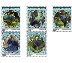 Turacos (2021) - Central Africa / Central African Republic 2021 Set