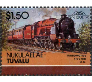 Turbomotive 4-6-2 1935 U.K. - Polynesia / Tuvalu, Nukulaelae 1986