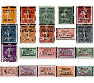 Type Merson - Germany / Old German States / Memel Territory 1922 Set