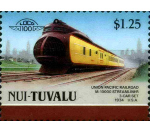 Union Pacific Railroad M-10000 Streamliner 3-Car Set 1934 U… - Polynesia / Tuvalu, Nui 1987