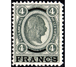 Value imprint in French currency  - Austria / k.u.k. monarchy / Austrian Post on Crete 1904 - 4 Franc
