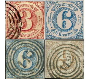 Value in circle, Kreuzer - Germany / Old German States / Thurn und Taxis 1862 Set