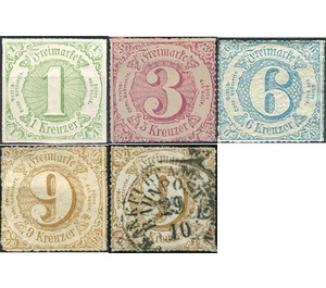 Value in circle, Kreuzer - Germany / Old German States / Thurn und Taxis 1865 Set