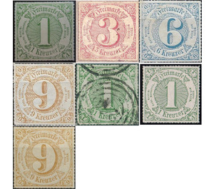 Value in circle, Kreuzer - Germany / Old German States / Thurn und Taxis 1866 Set