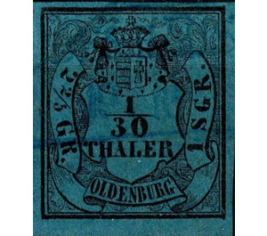 Value in Shield - Germany / Old German States / Oldenburg 1853