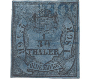 Value in Shield - Germany / Old German States / Oldenburg 1854