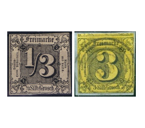 Value on colored paper, Groschen - Germany / Old German States / Thurn und Taxis 1858 Set