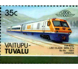 Via Rail LRC Class MPA-27a Bo-Bo 1981 Canada - Polynesia / Tuvalu, Vaitupu 1987