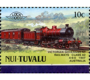 Victorian Government Railways Class A2 4-6-0 1907 Australia - Polynesia / Tuvalu, Nui 1988