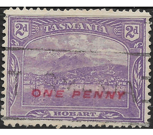 View of Hobart - Surcharged in Red - Tasmania 1912