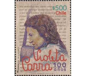 Violeta Parra, Author (Joint Issue with Brazil) - Chile 2017 - 500