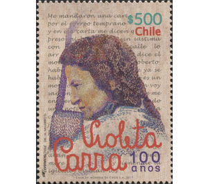 Violeta Parra, Author (Joint Issue with Brazil) - Chile 2017 - 500