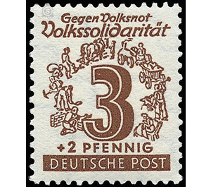 Volkssolidarität  - Germany / Sovj. occupation zones / West Saxony 1946 - 3 Pfennig