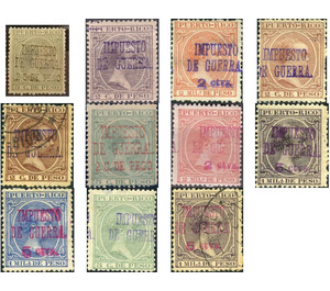 War Tax Stamps - Caribbean / Puerto Rico 1898 Set