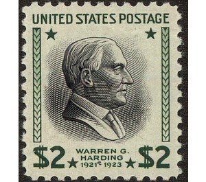 Warren G. Harding (1865-1923), 29th President of the U.S.A. - United States of America 1938