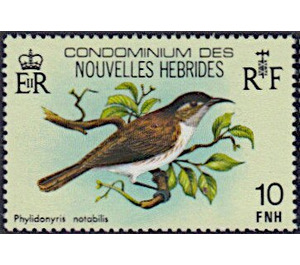 White-bellied Honeyeater (Phylidonyris notabilis) - Melanesia / New Hebrides 1980 - 10