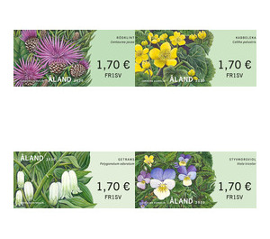 Wild flowers franking labels - Åland Islands 2020 Set