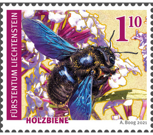 Wildbienen - Holzbiene  - Liechtenstein 2022 - 1.10 Swiss Franc