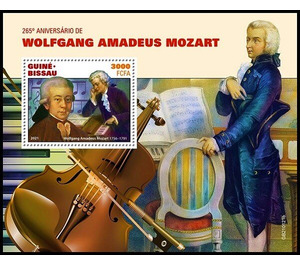 Wolfgang Amadeus Mozart (1756-1791) - West Africa / Guinea-Bissau 2021